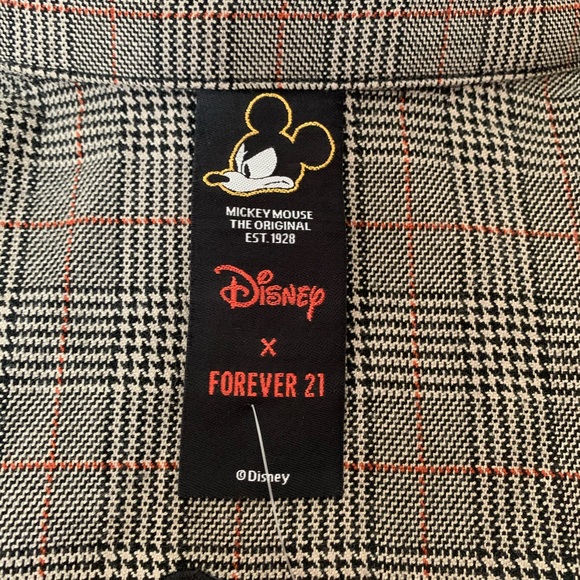 Forever 21 Mickey Mouse Plaid Cropped Jacket - Picture 4 of 4